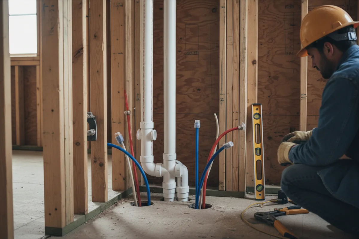 Drain and supply rough-in during Sump Pump Repair in Southmont